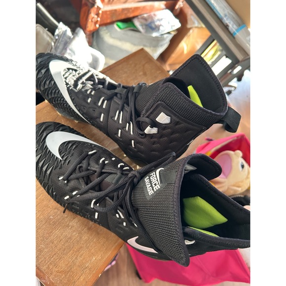 Nike Force Savage Elite Mens hightop Football Cleat Black White 880143-010 sz 10 - Picture 4 of 6